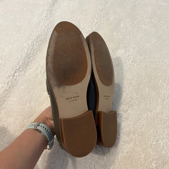 Cole Han Women’s 7 B Stassi Leather‎ Loafers Green/White Colorblock - Picture 4 of 9